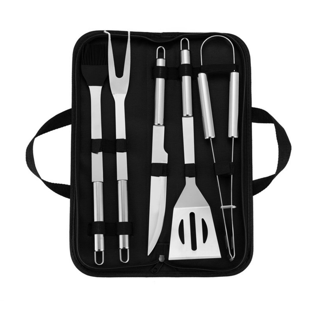 HUPSTL867 9 Piece Outdoor Stainless Steel BBQ Tool Set