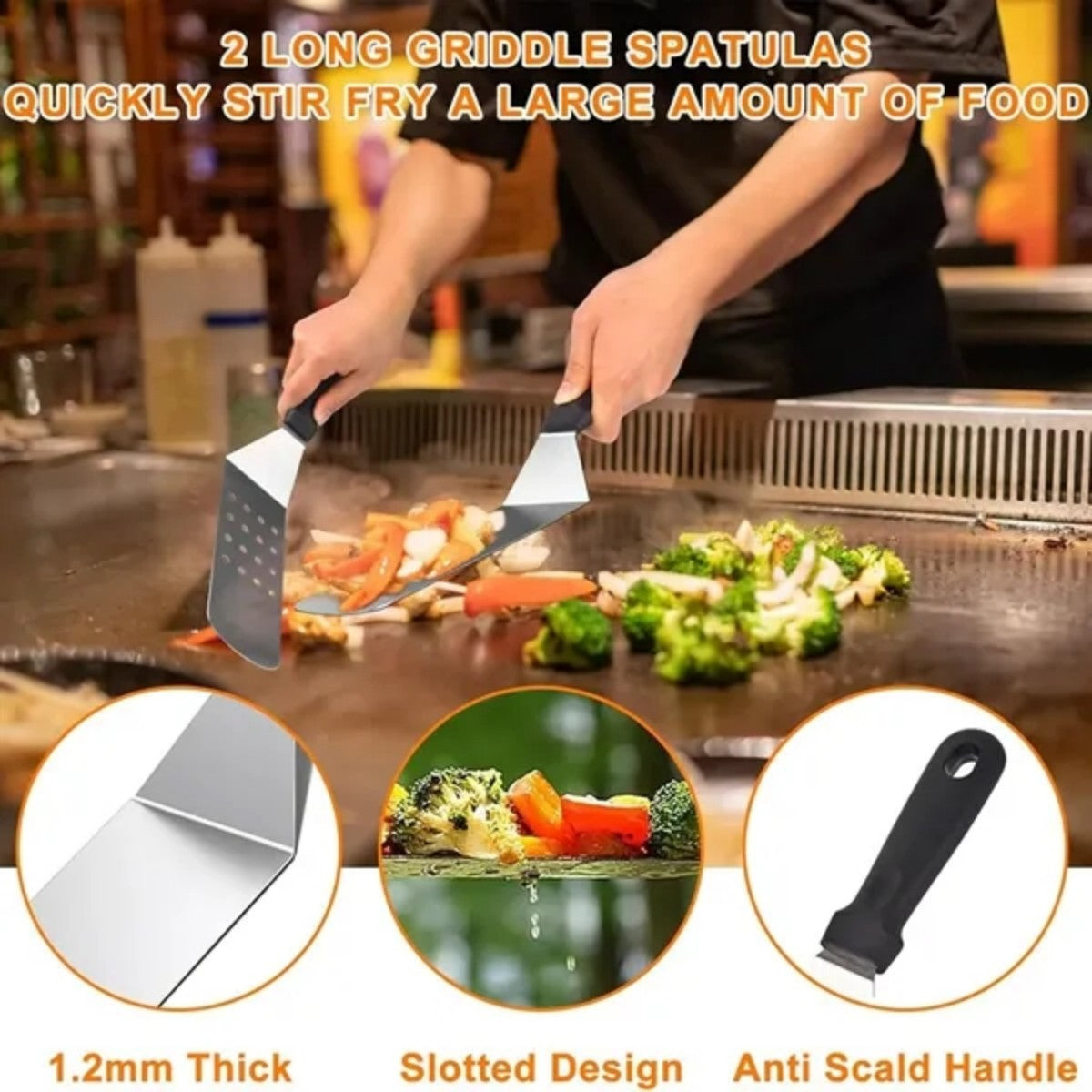 HUPSTL868 17-Piece Outdoor BBQ Blackstone Griddle Accessories Kit