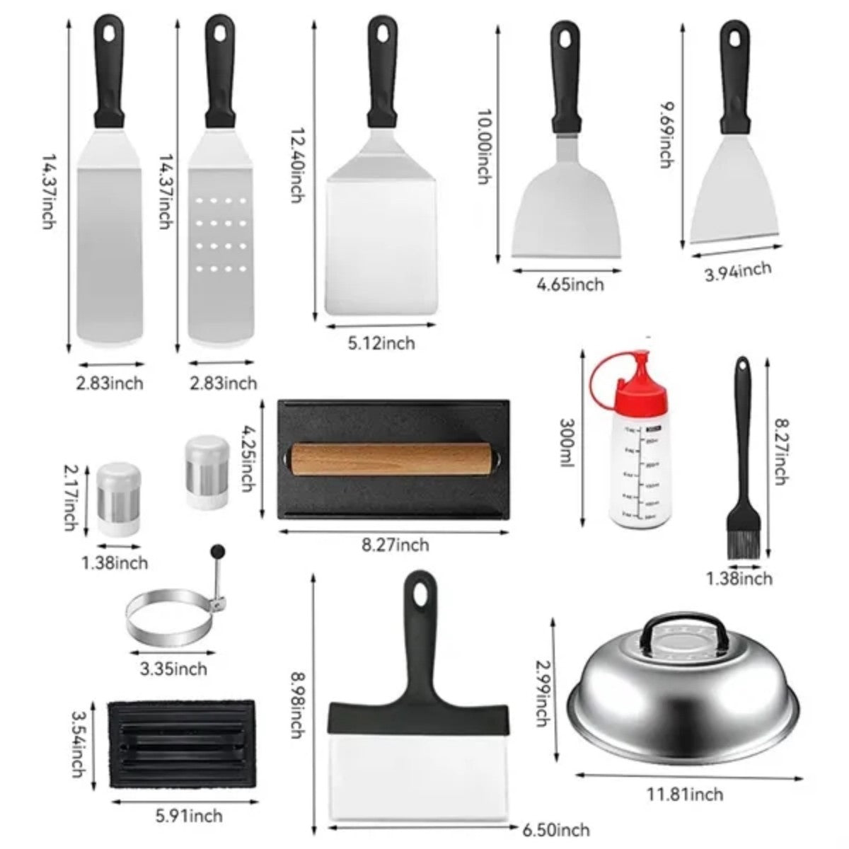 HUPSTL868 17-Piece Outdoor BBQ Blackstone Griddle Accessories Kit