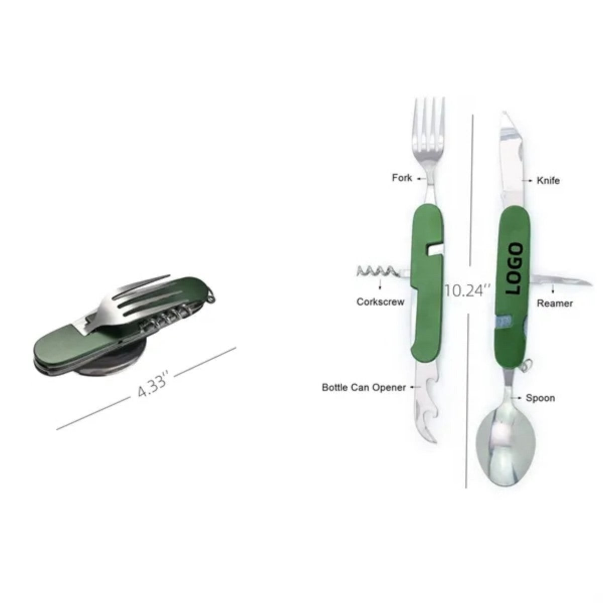 HUPSTL875 Stainless Steel Foldable Multifunctional Outdoor Utensil