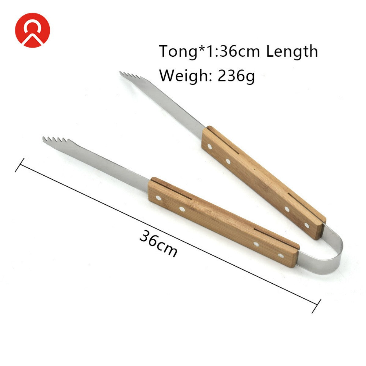 HUPSTL885 Bamboo BBQ Tongs
