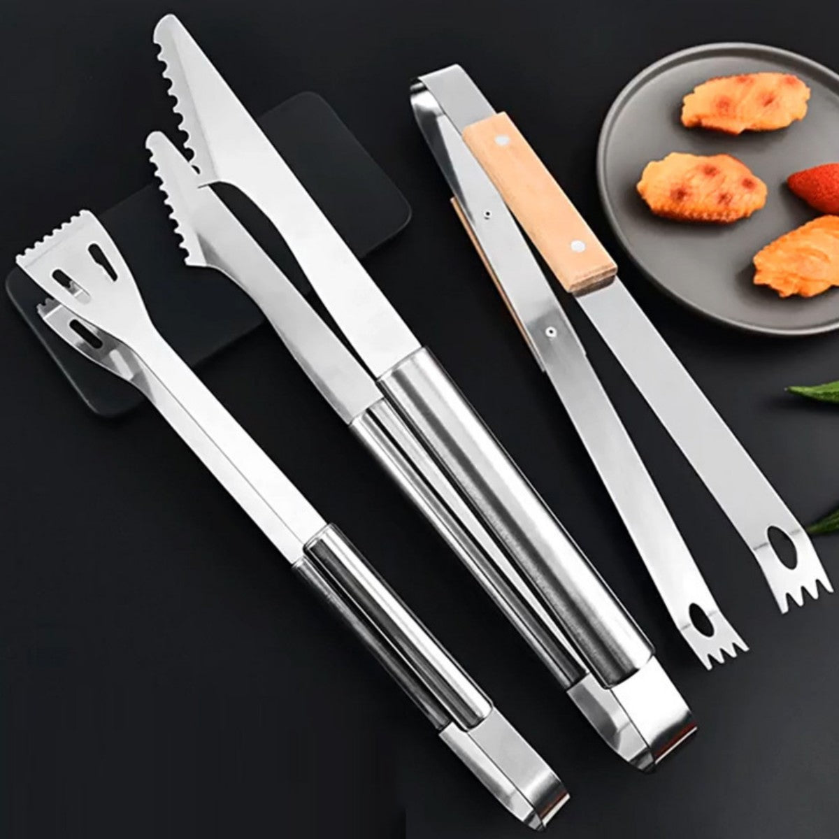 HUPSTL885 Bamboo BBQ Tongs