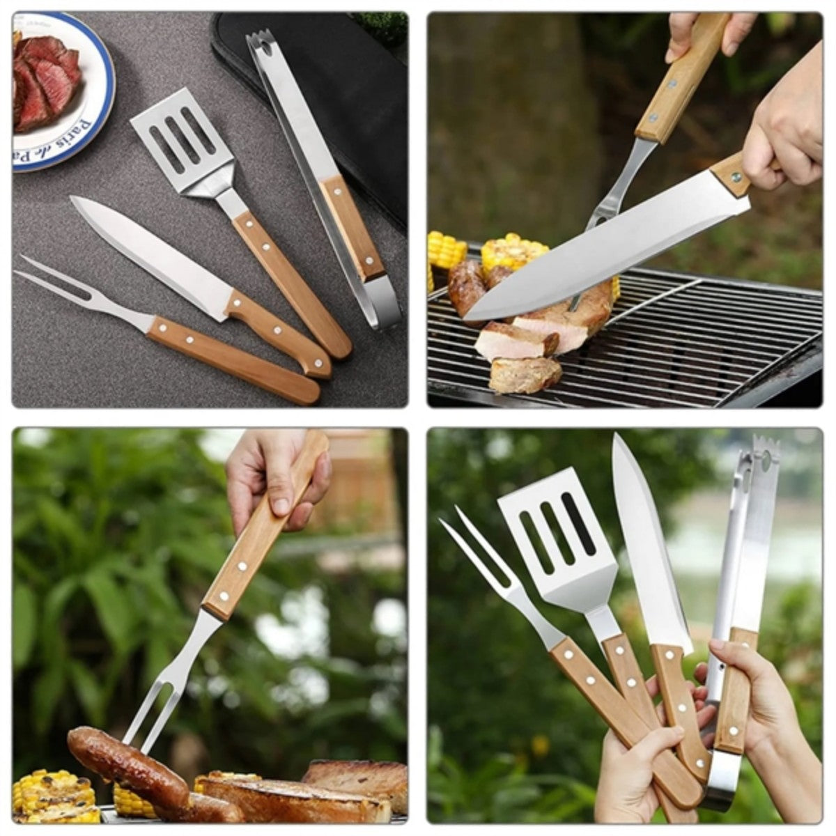 HUPSTL894 BBQ Spatula Fork Cooking Kit