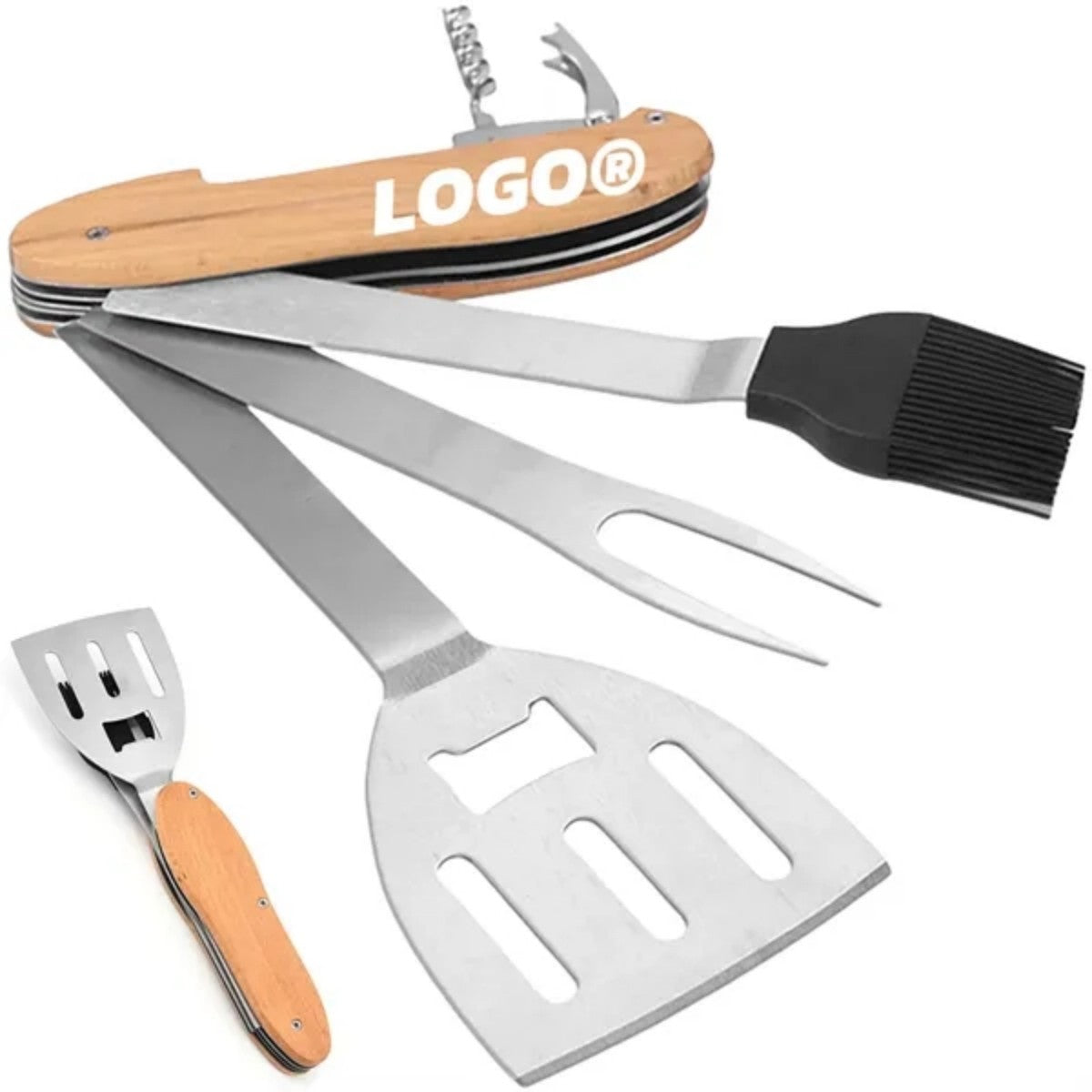 HUPSTL898 5 in 1 Multifunctional Stainless Steel Barbecue Tool Set