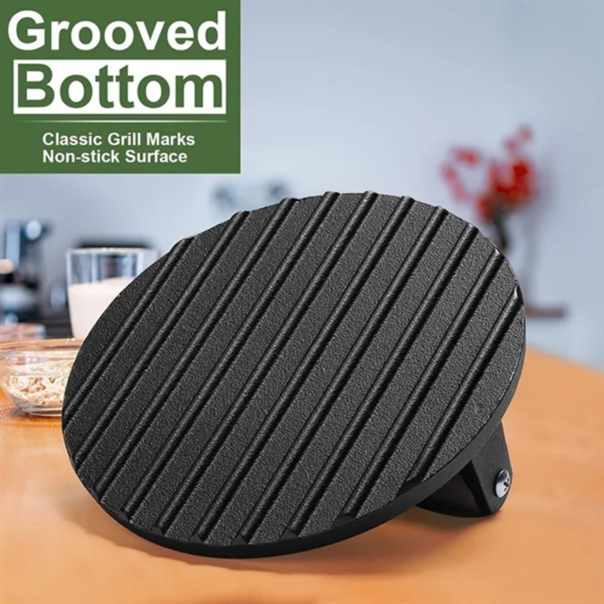 HUPSTL899 Round Heavy-Duty Cast Iron Smash Bacon Press