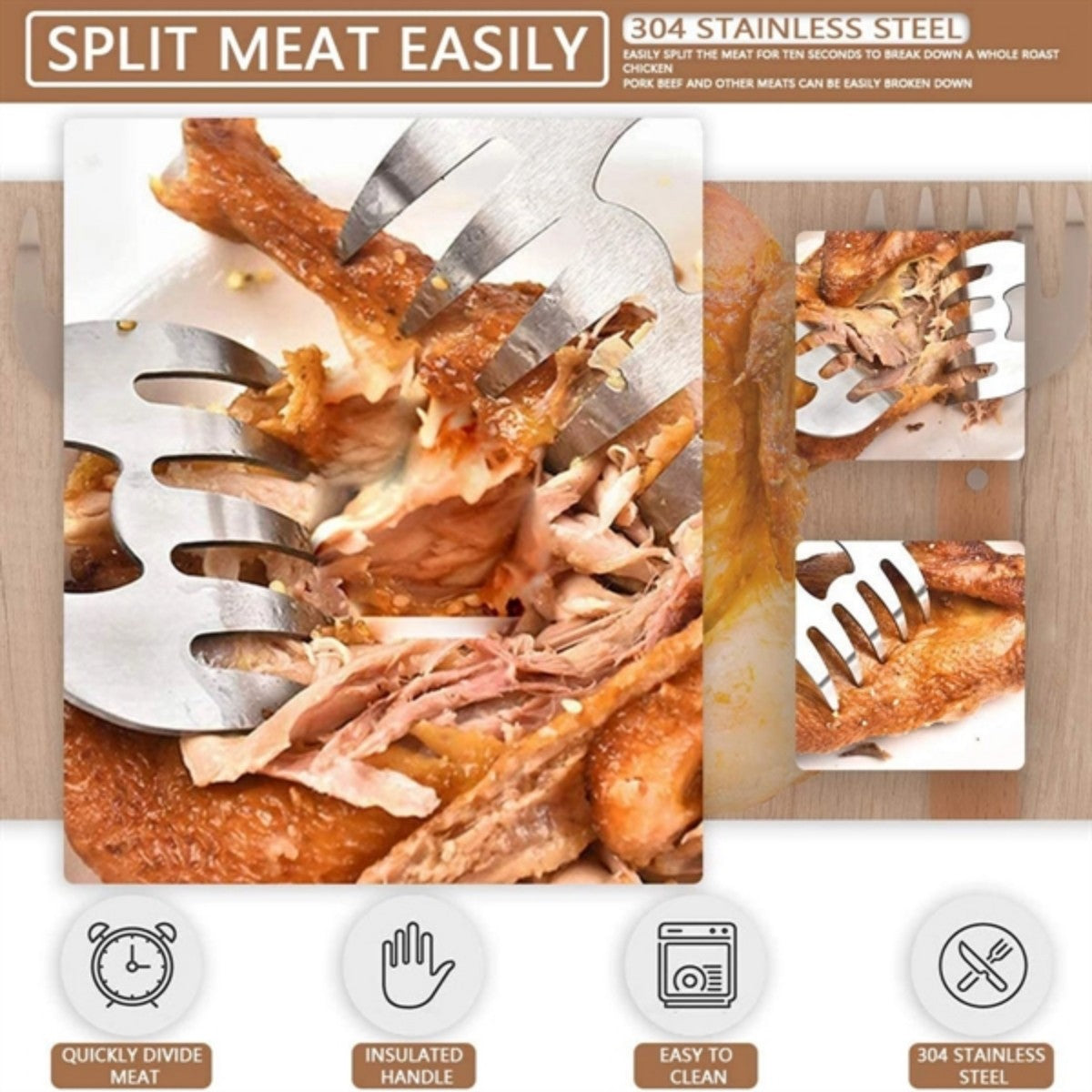 HUPSTL900 1PCS BBQ Meat Separator Fork