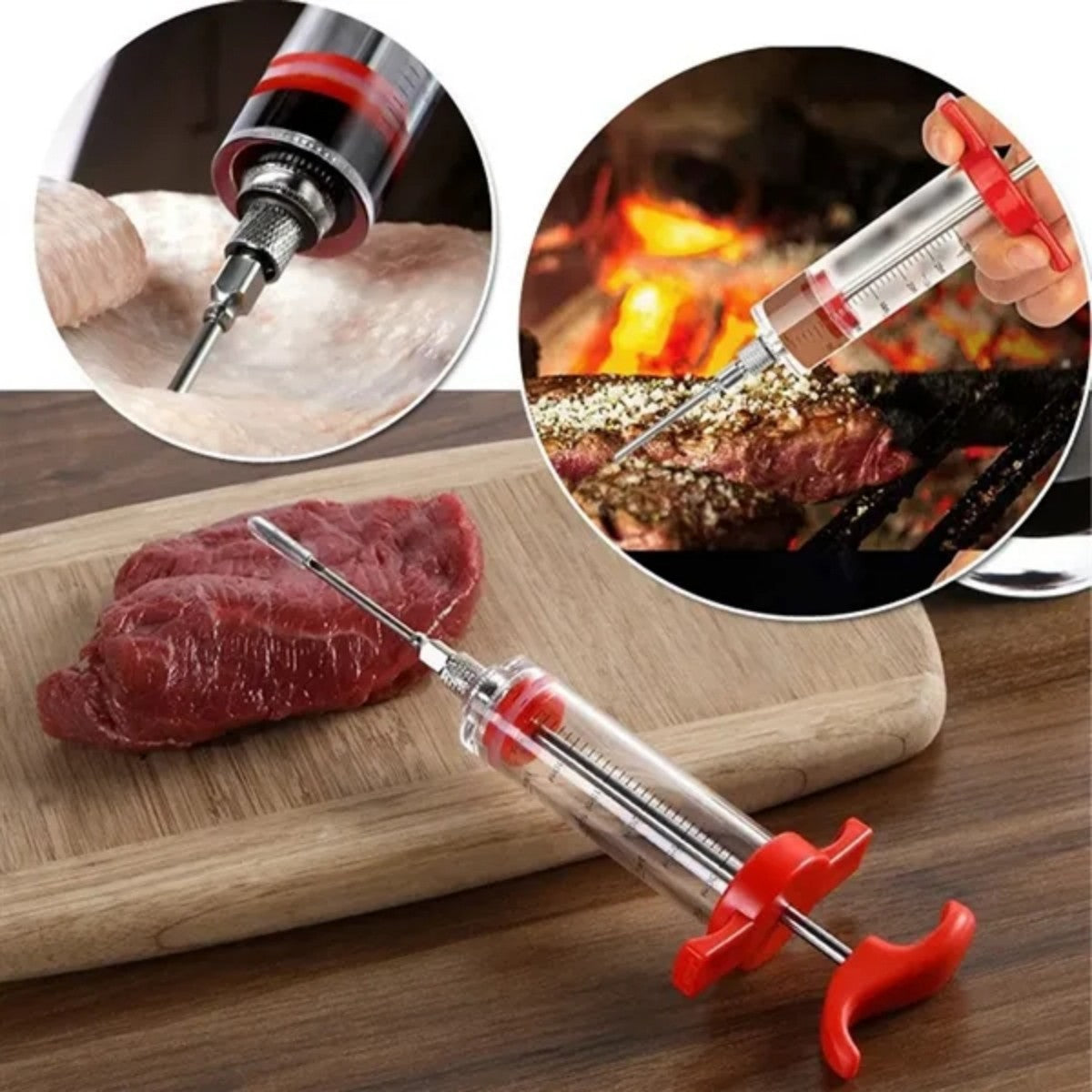 HUPSTL904 Kitchen Marinade Injector with Measurement Markings