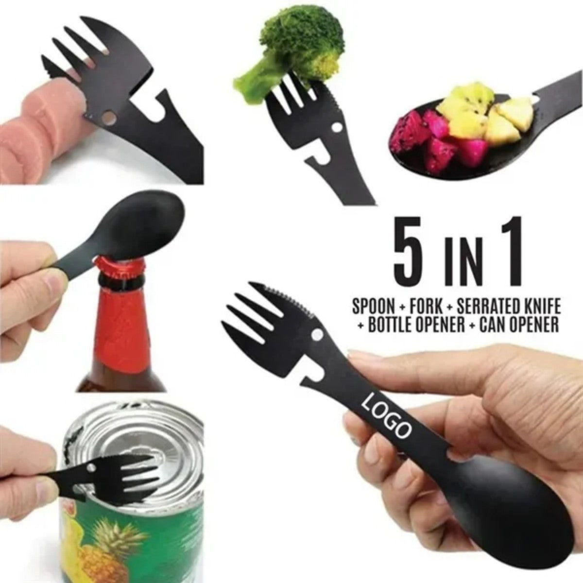 HUPSTL911 5-In-1 Multifunctional Picnic Tableware With Knife, Fork