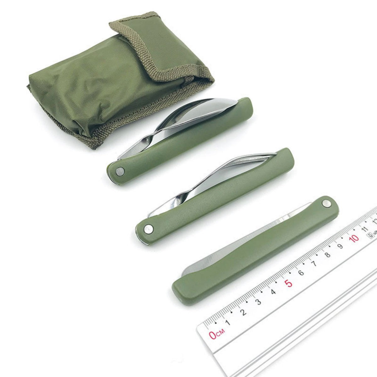 HUPSTL917 Portable Folding Camping Tool Set With Folk, Spoon, Knife