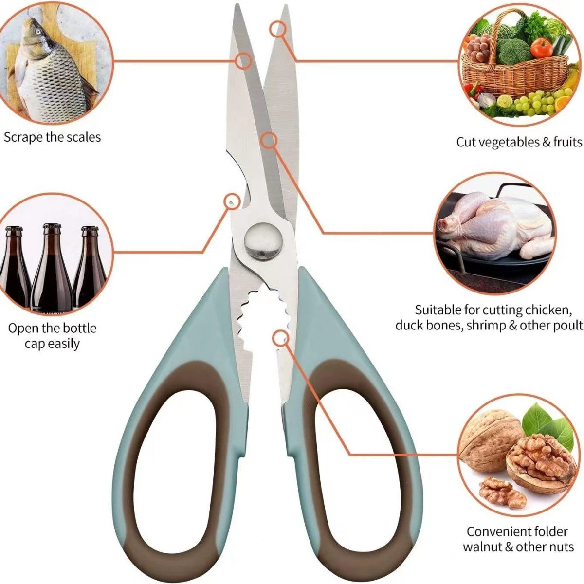 HUPSTL919 Multifunctional Kitchen Scissors