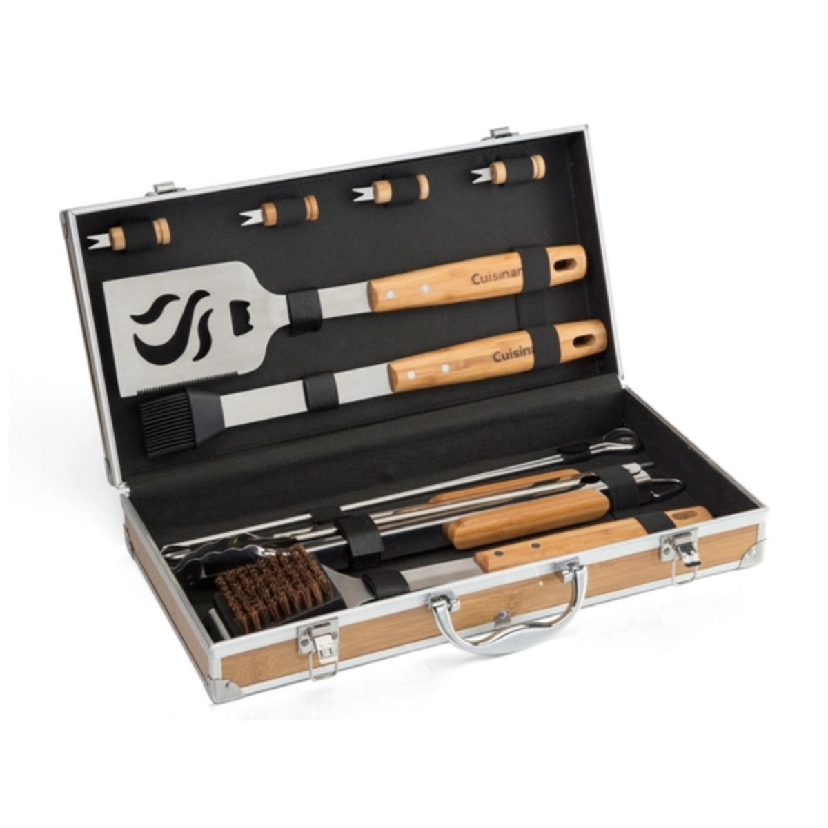 HUPSTL926 Cuisinart Outdoors Bamboo 13 PC Grill Tool Set