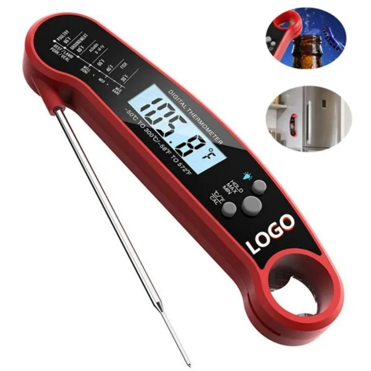 HUPSTL928 Foldable Waterproof Digital Instant Read Meat Thermometer