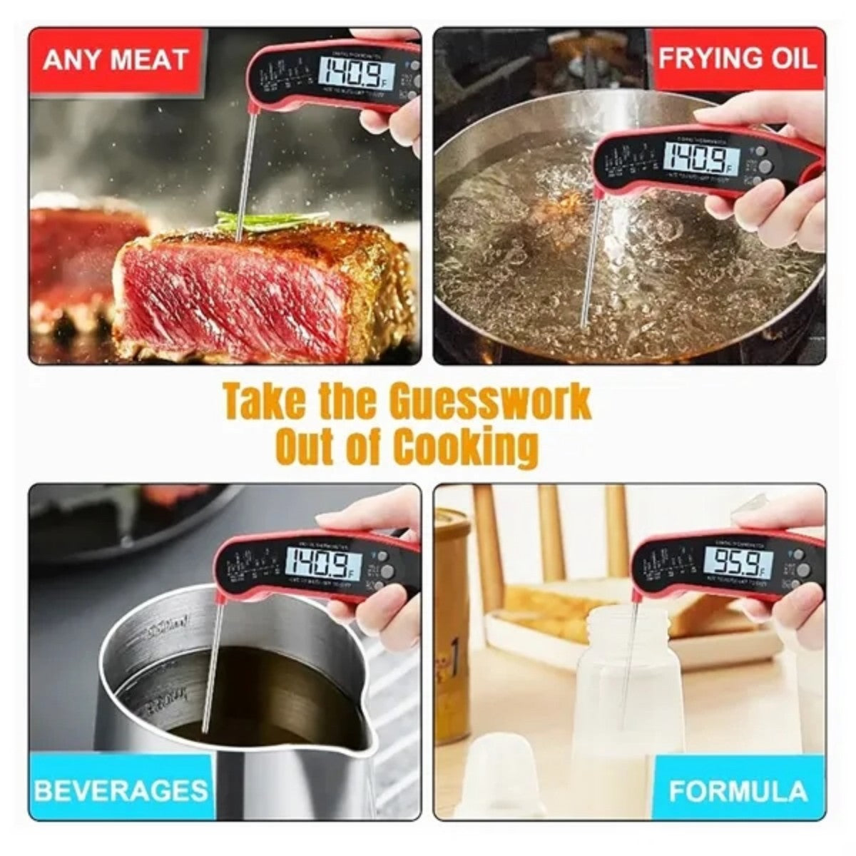 HUPSTL934 Foldable Digital Meat Thermometer