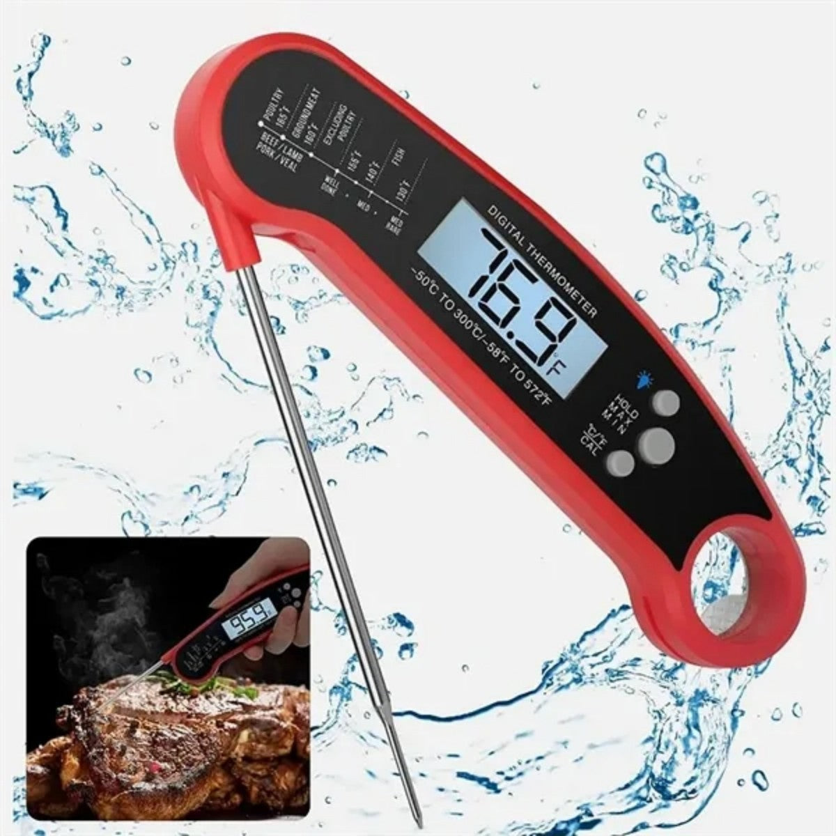 HUPSTL934 Foldable Digital Meat Thermometer
