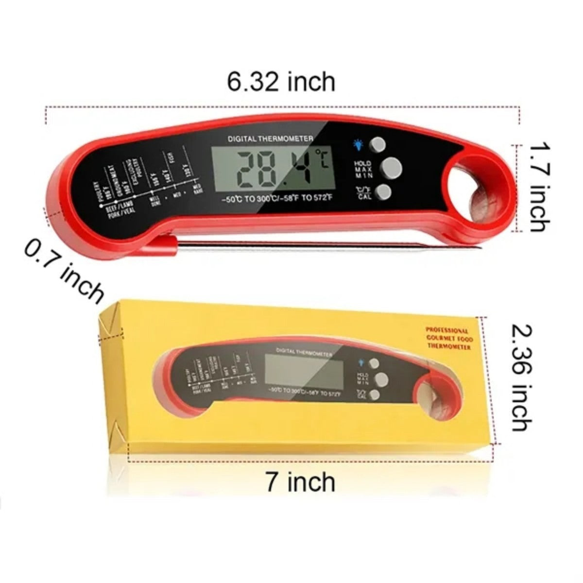 HUPSTL934 Foldable Digital Meat Thermometer