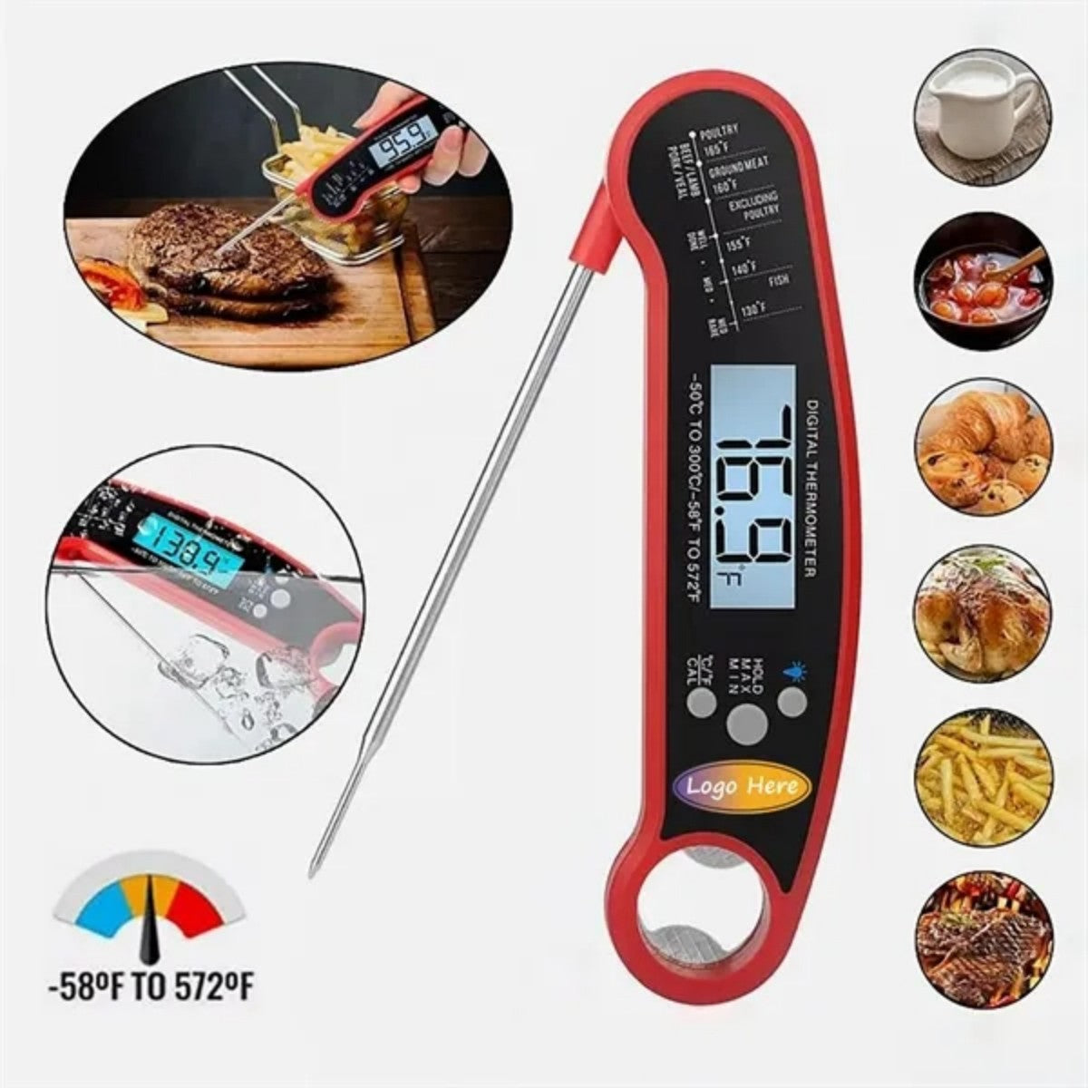 HUPSTL934 Foldable Digital Meat Thermometer