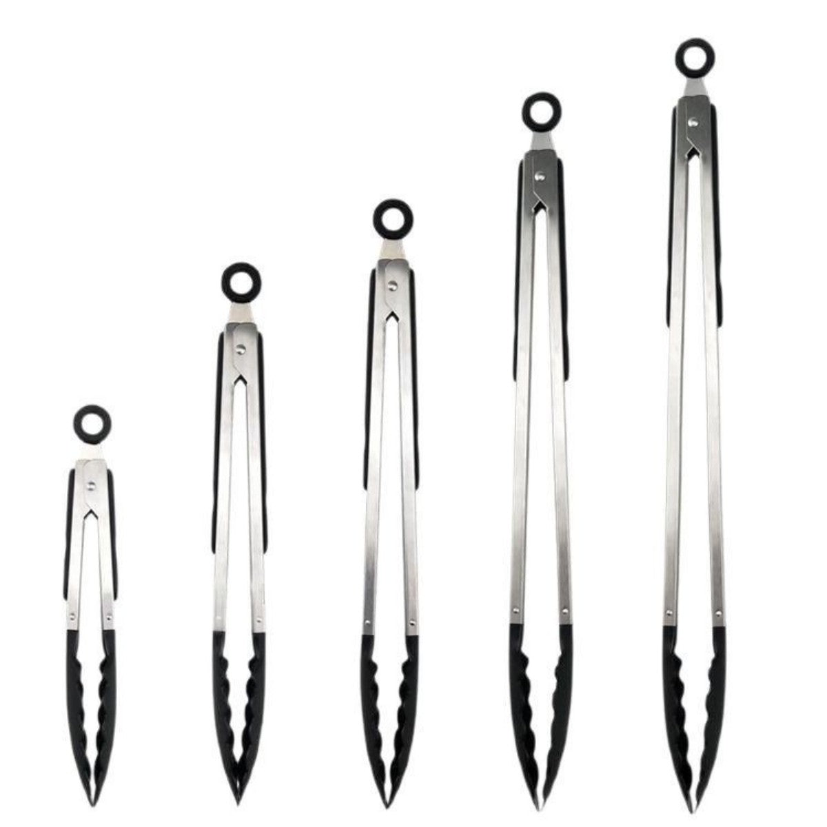 HUPSTL938 Stainless & Silicone Tongs