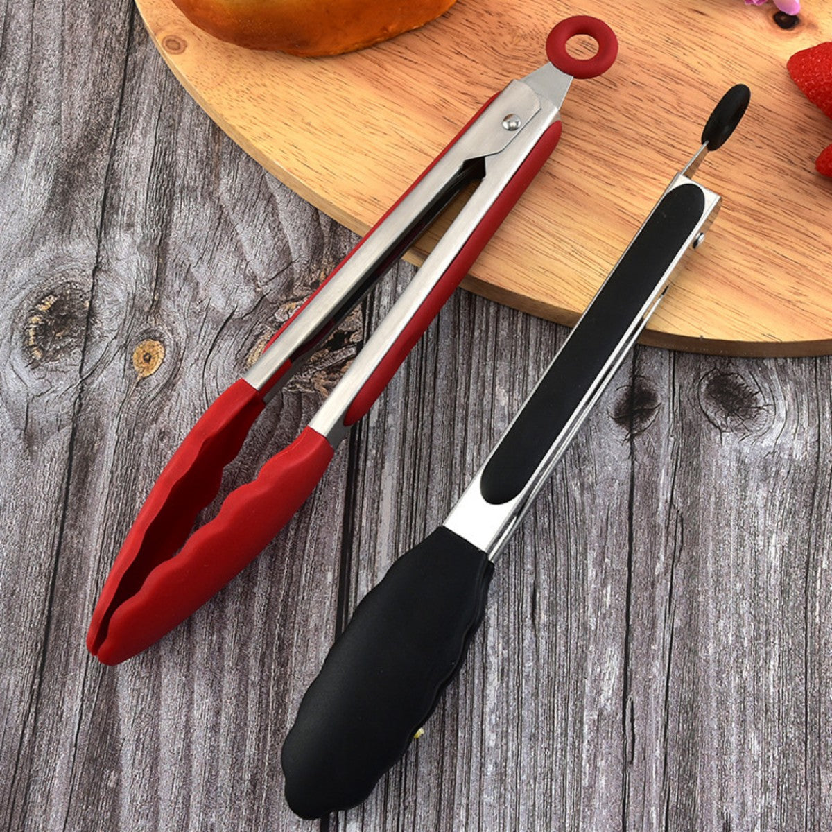 HUPSTL938 Stainless & Silicone Tongs