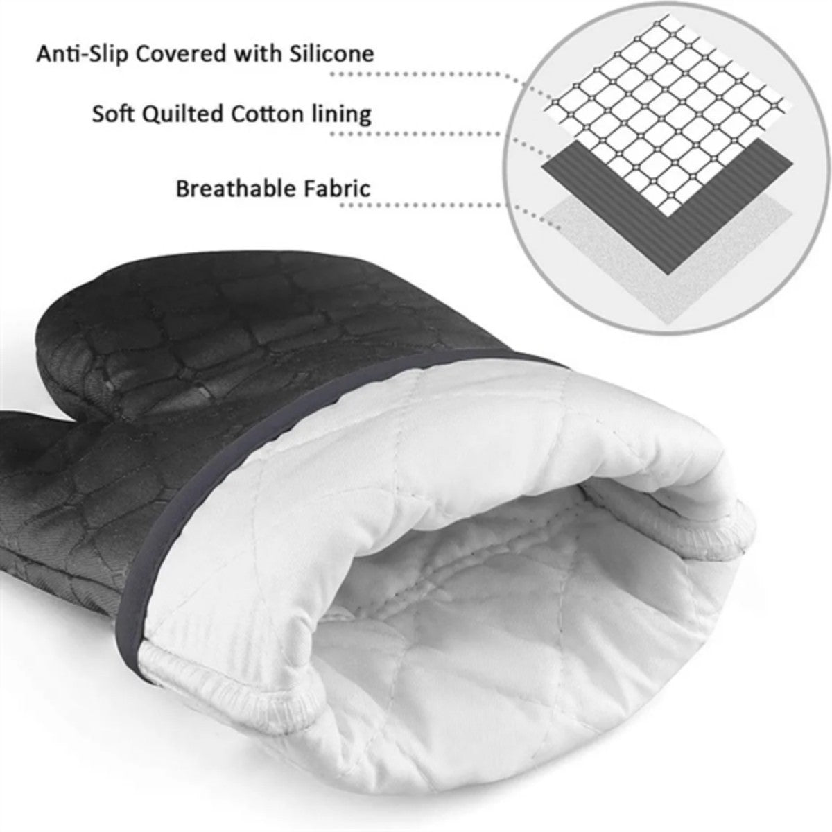 HUPSTL944 In Stock Oven Kitchen Mitts High Heat Resistant Glove