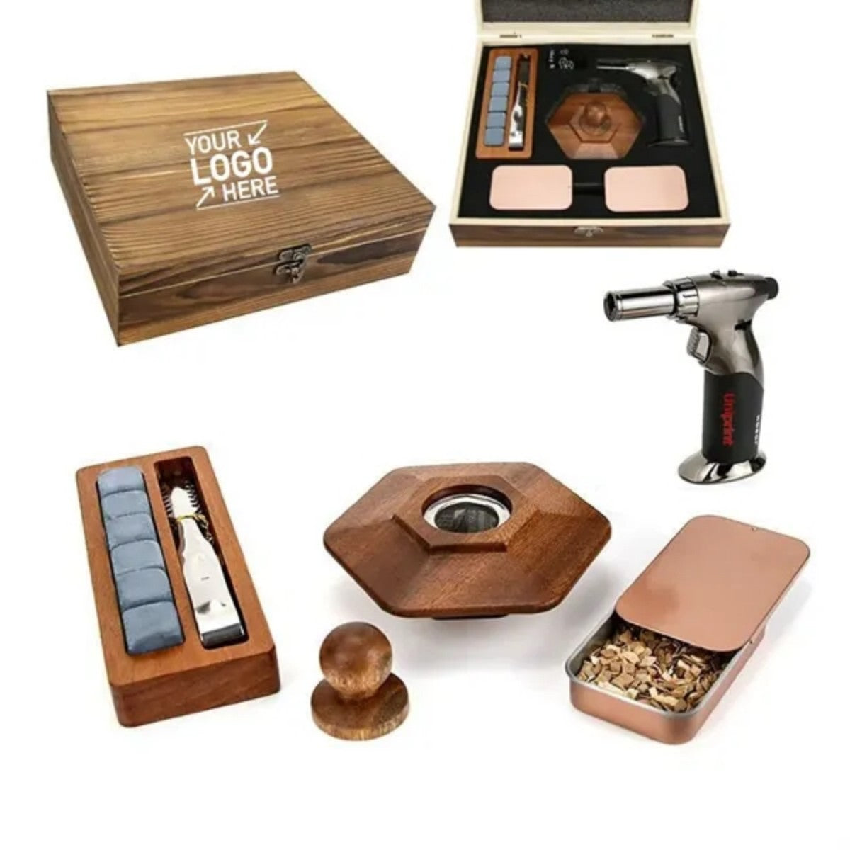 HUPSTL945Cocktail Smoker Kit with Torch Ice Stone