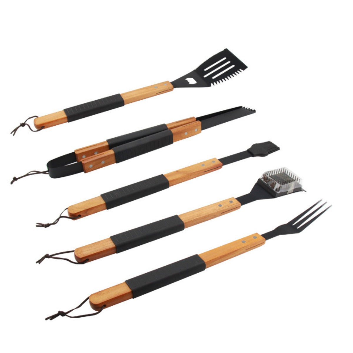 HUPSTL947 Wood BBQ Tongs
