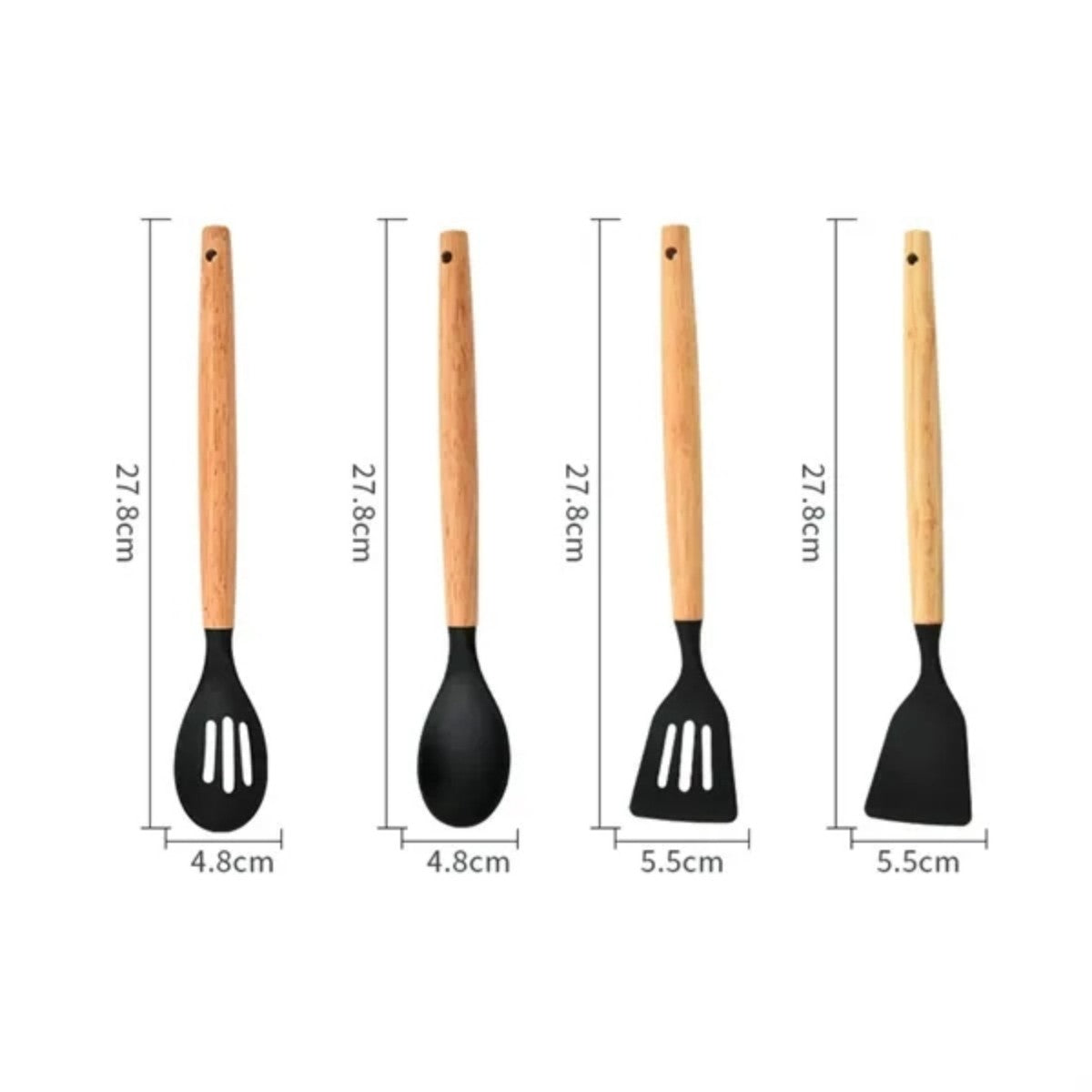HUPSTL960 Non Stick Silicone Cooking Utensils Set with Holder