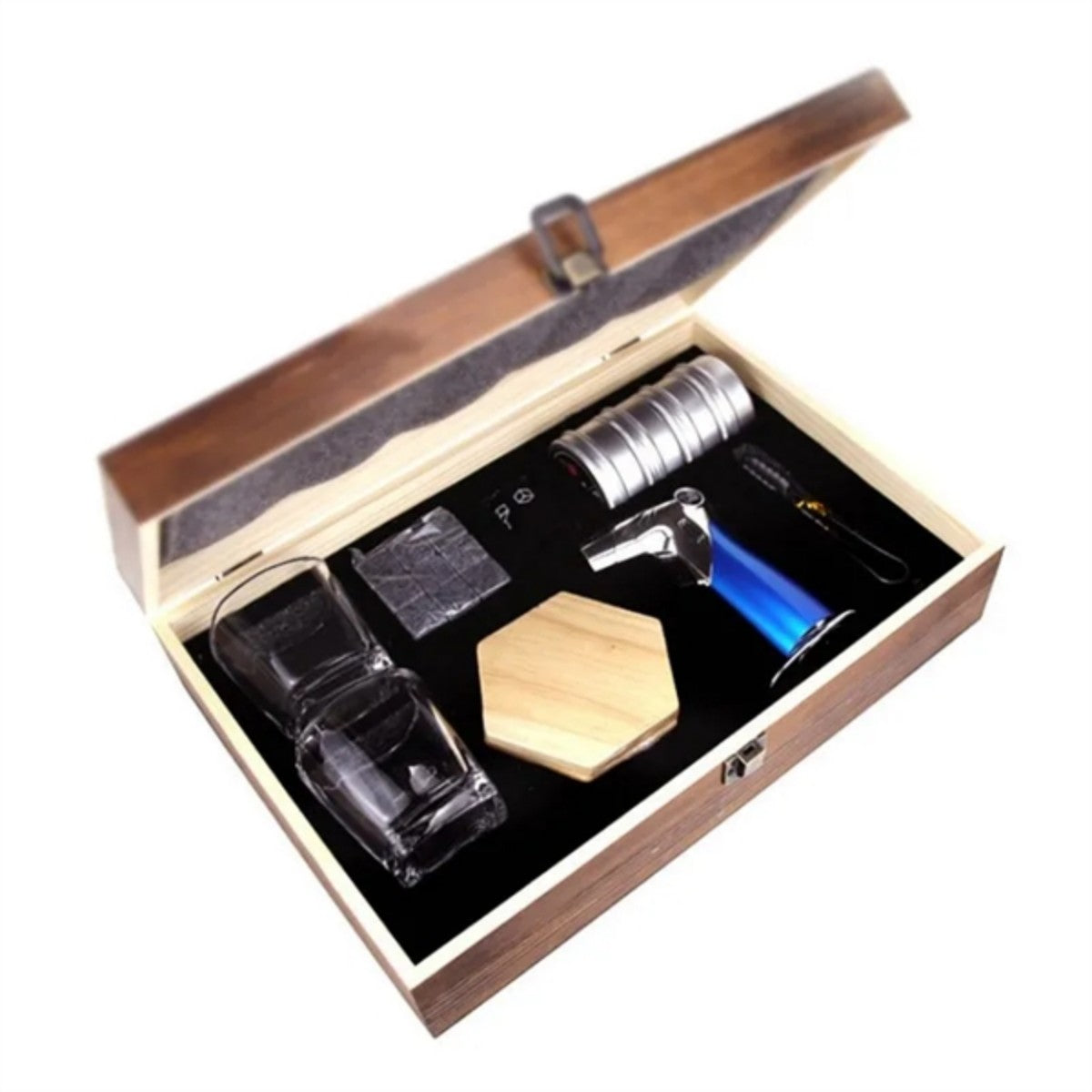 HUPSTL961 Cocktail Smoker Set with Whisky Glasses Ice Stones