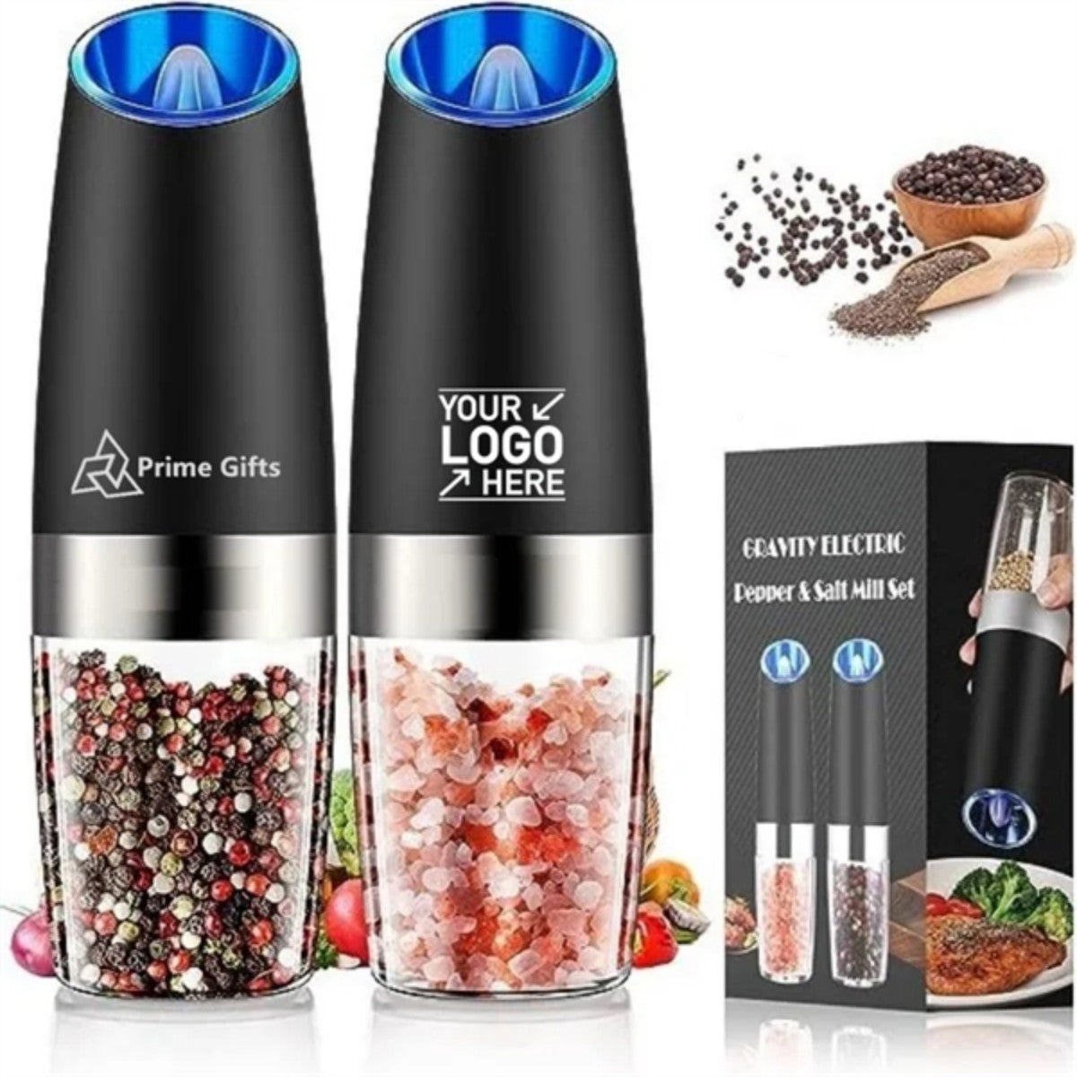 HUPSTL970 Gravity Electric Pepper and Salt Grinder Set