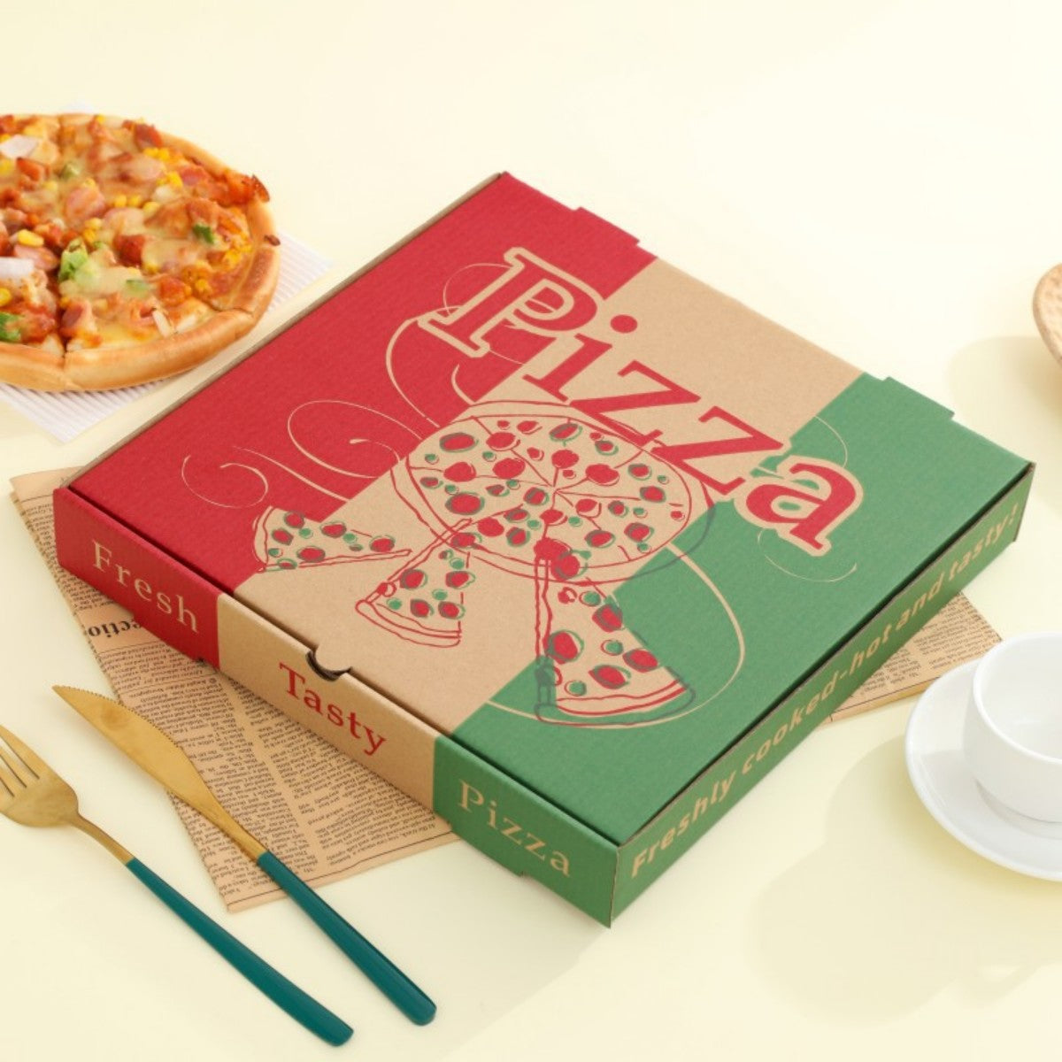 HUPSTL983 Custom Full Color Pizza Food Packing Boxes