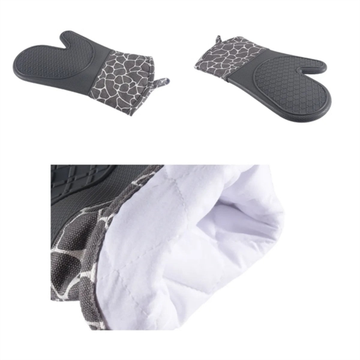 HUPSTL985 Soft Anti Slip Solid Silicone Oven Mitts And Pot Holders Set