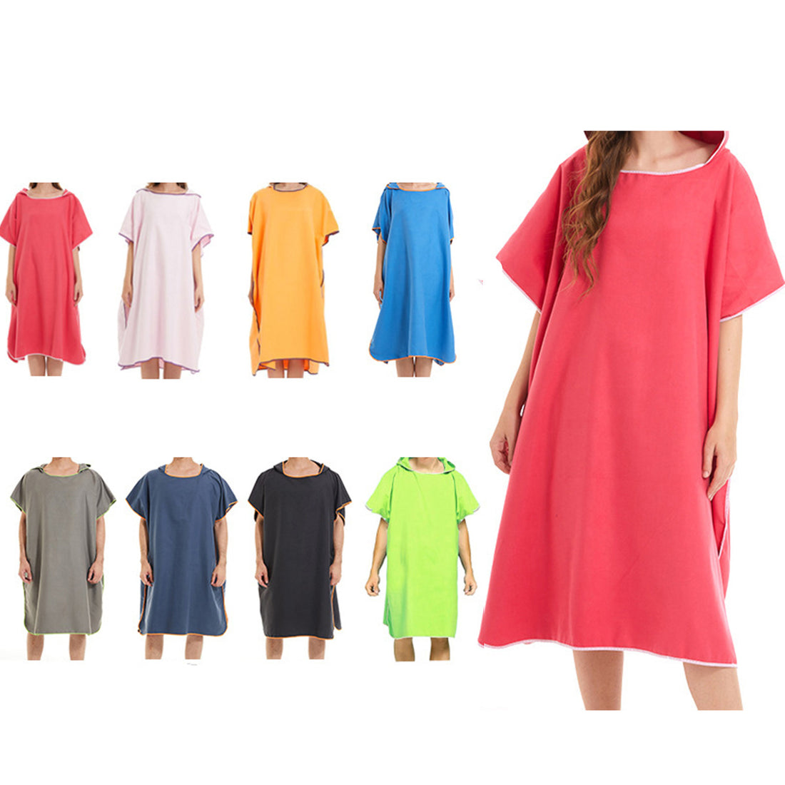 SUPSAS77 Surf-Poncho, Umkleidemantel mit Kapuze