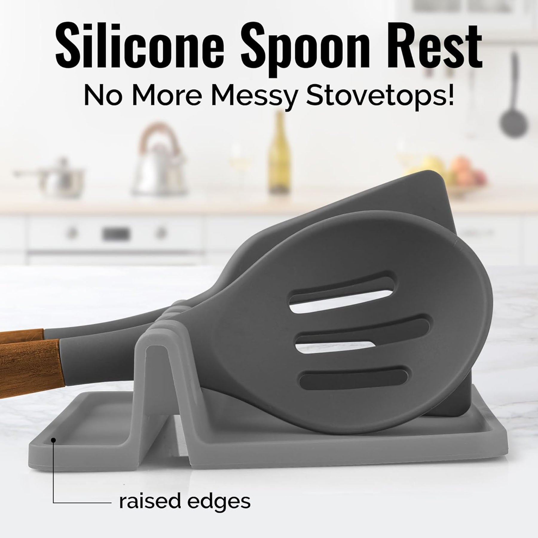 SUPSAW14 Kitchen Silicone Utensil Rest with Drip Pad
