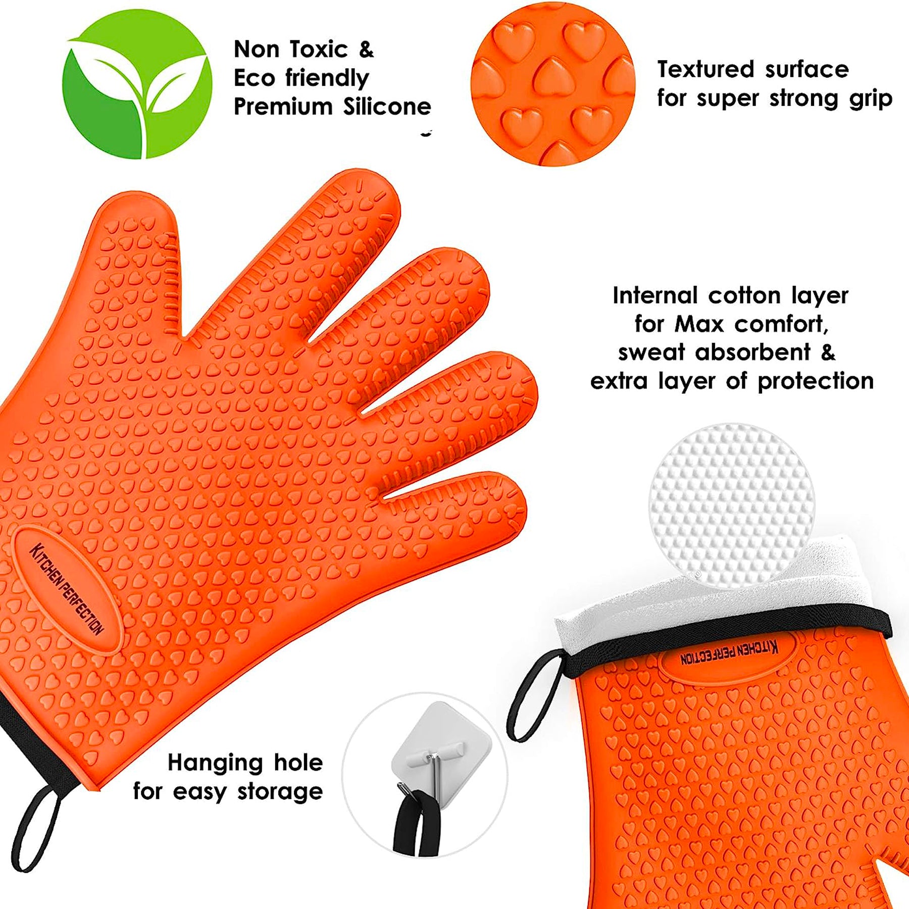 SUPSAW21 Heat Resistant BBQ Smoker Grill Gloves