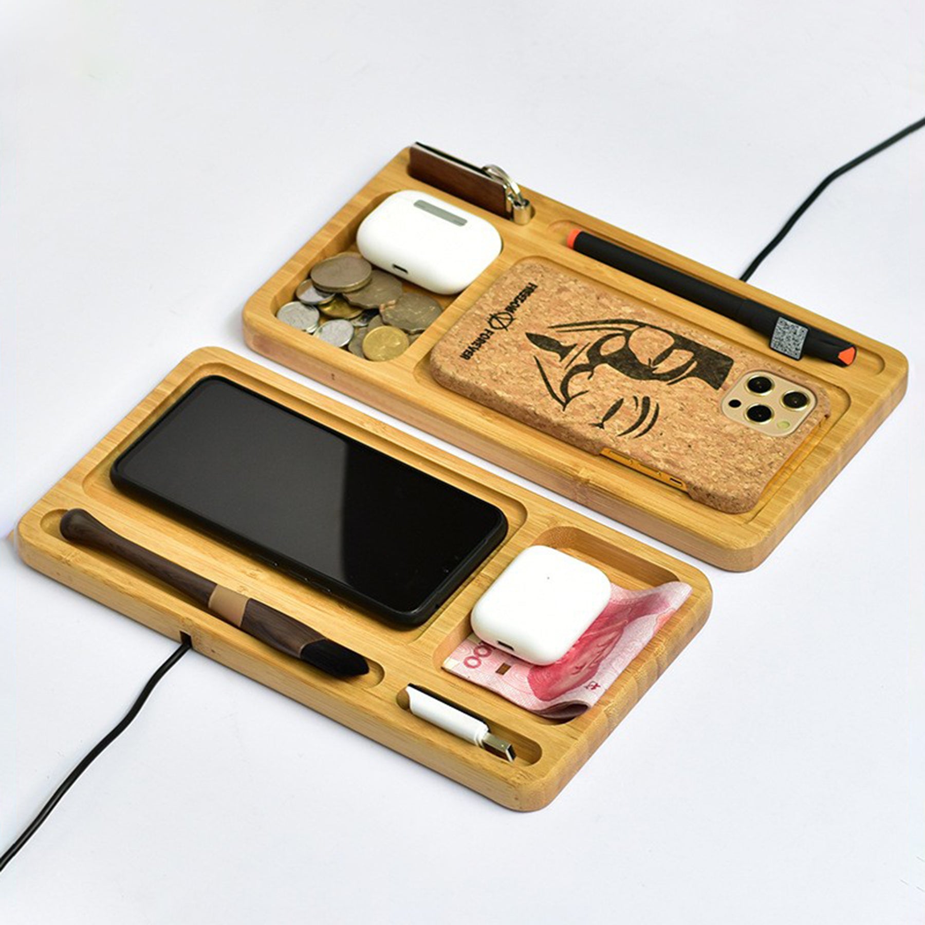 SUPSAW35 Wood Phone Wireless Charging Station