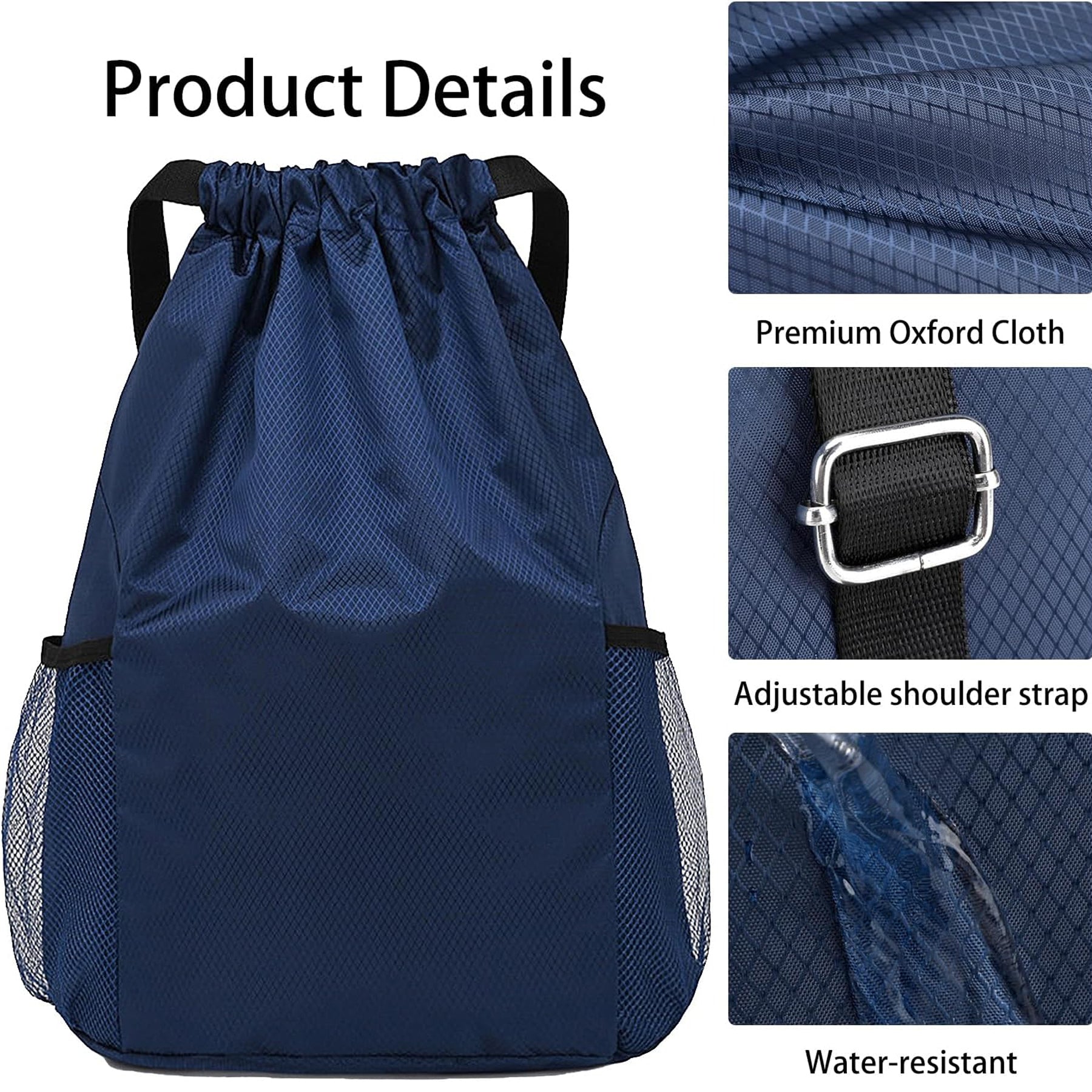 SUPSAW56 Wide Shoulder Strap Drawstring Backpack