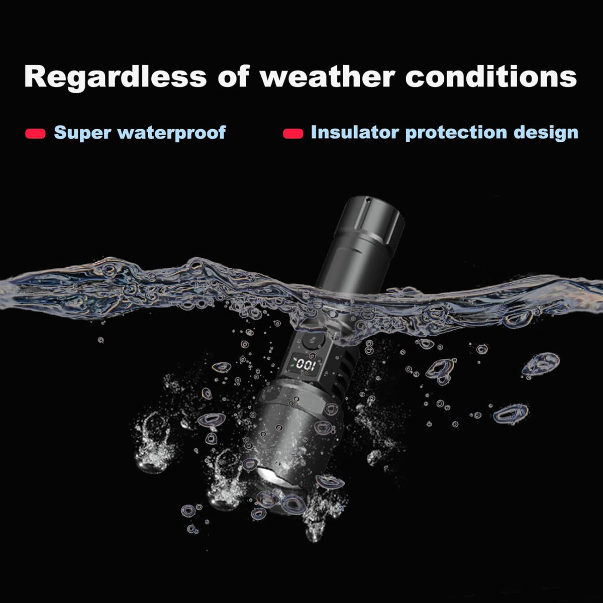 HUPSAZ12 Rechargeable 3 Lighting Modes & Waterproof Flashlight