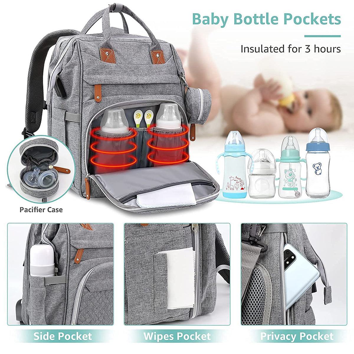 HUPSAZ30 Large Capacity Multifunctional diaper backpack