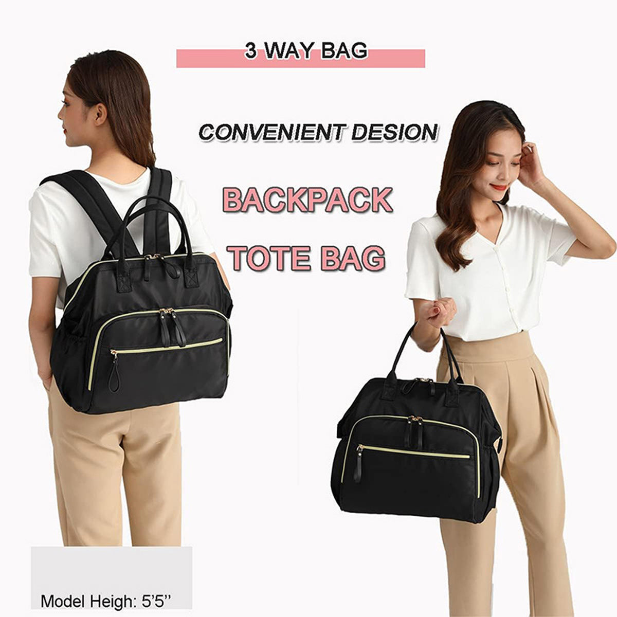 HUPSAZ33 Water-Resistant 14 Pockets Diaper Backpack