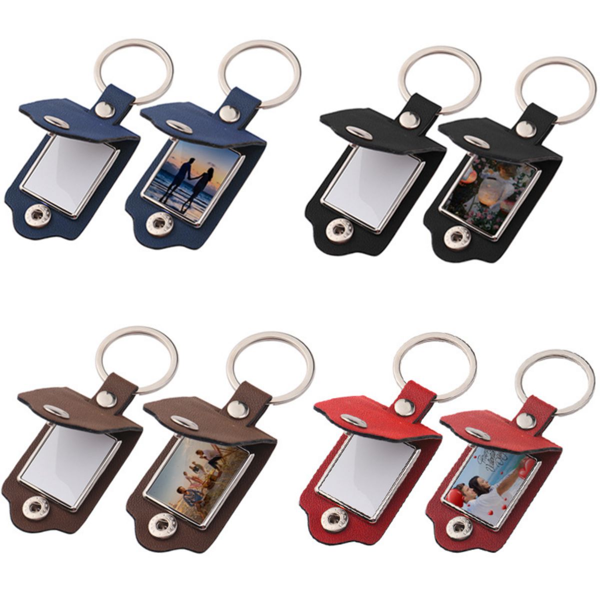 SUPSBY06 Blank leather case photo frame keychain, customizable LOGO