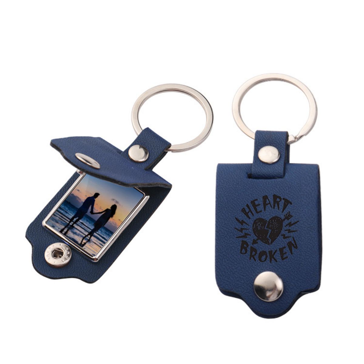 SUPSBY06 Blank leather case photo frame keychain, customizable LOGO