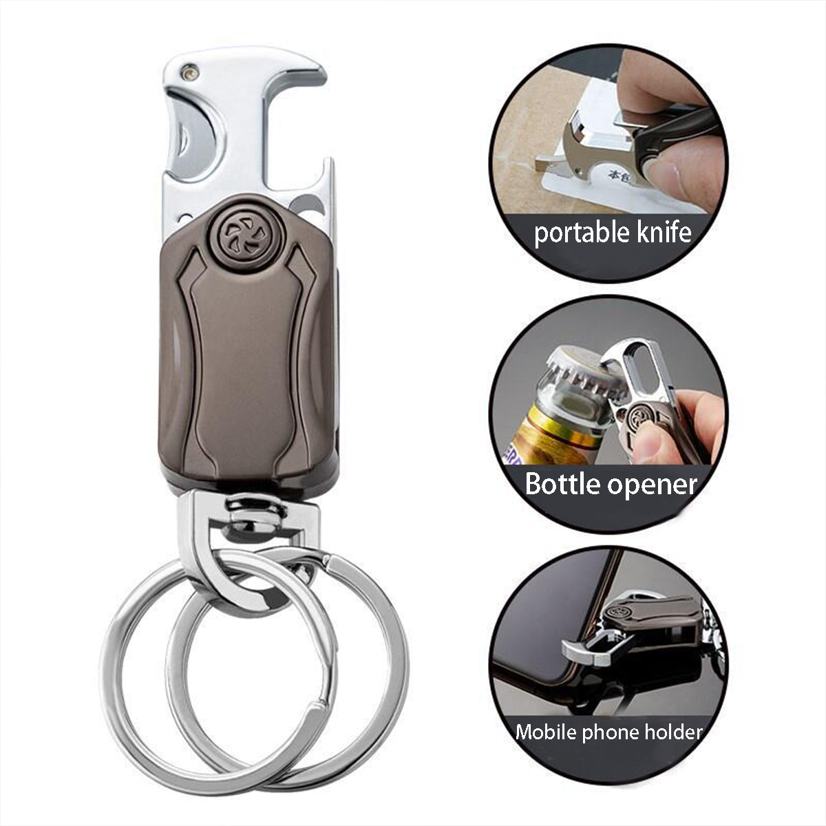 SUPSBY07 Fidget Spinner Cell Phone Holder Knife Bottle Opener Keychain