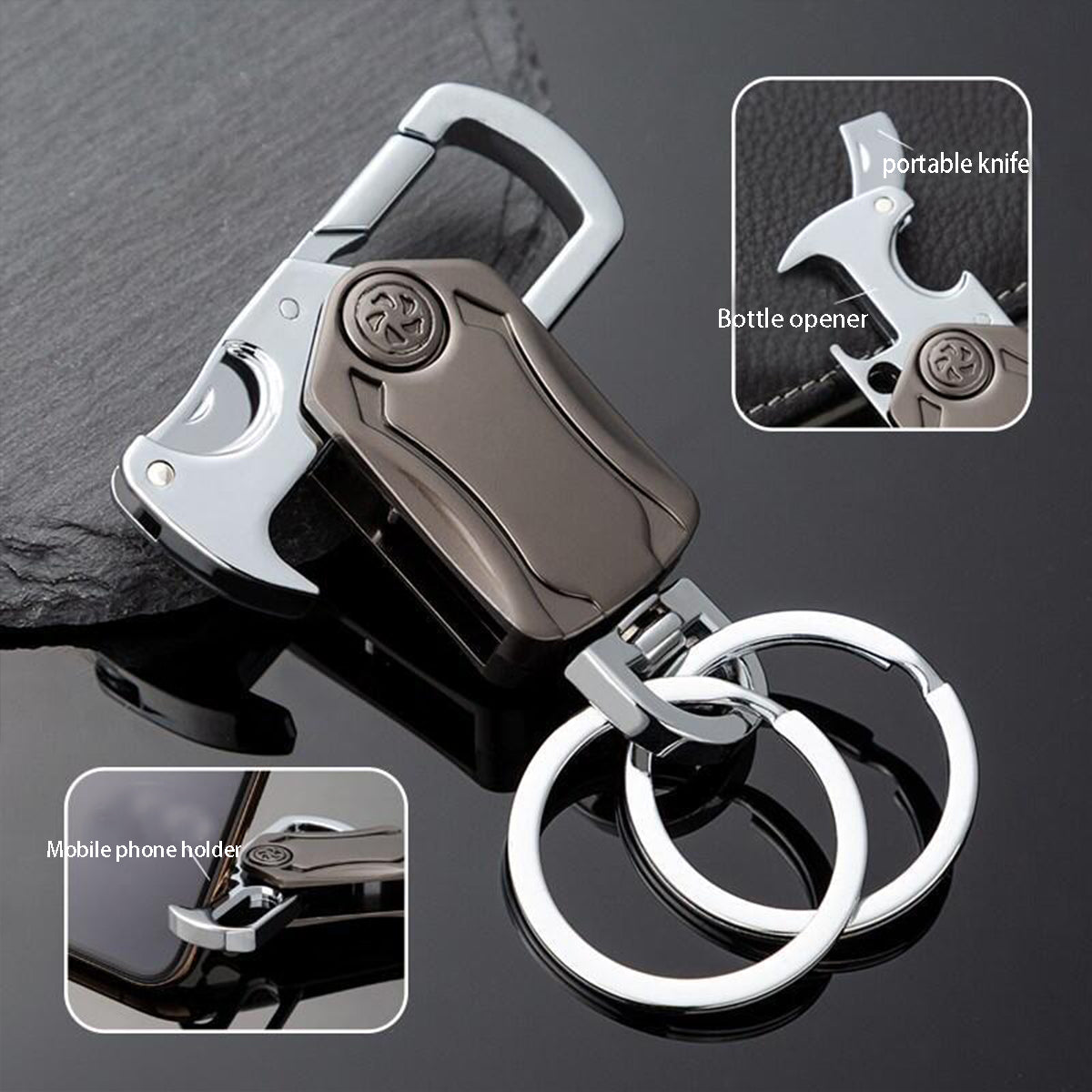 SUPSBY07 Fidget Spinner Cell Phone Holder Knife Bottle Opener Keychain