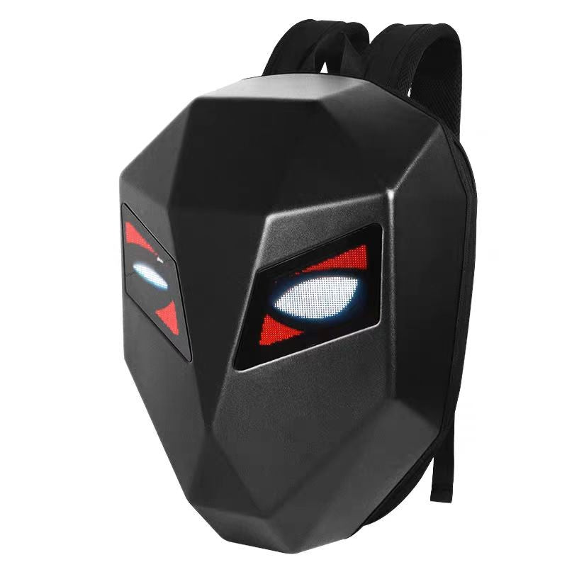 SUPSBY58 LED Knight Backpack,Motorcycle Riding Backpack Hard Shell Travel Bag Laptop Bag DIY Helmet Bag Daypack for Travelling Camping Cycling Storage Bag,carbon fiber