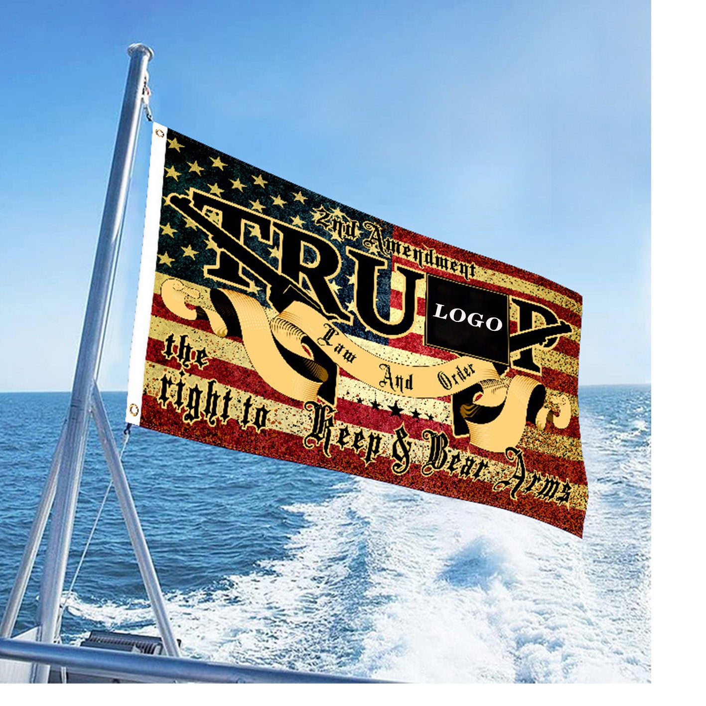 SUPSCW19 Outdoor Premium US American Patriotic Eagle Flag with Brass Grommets