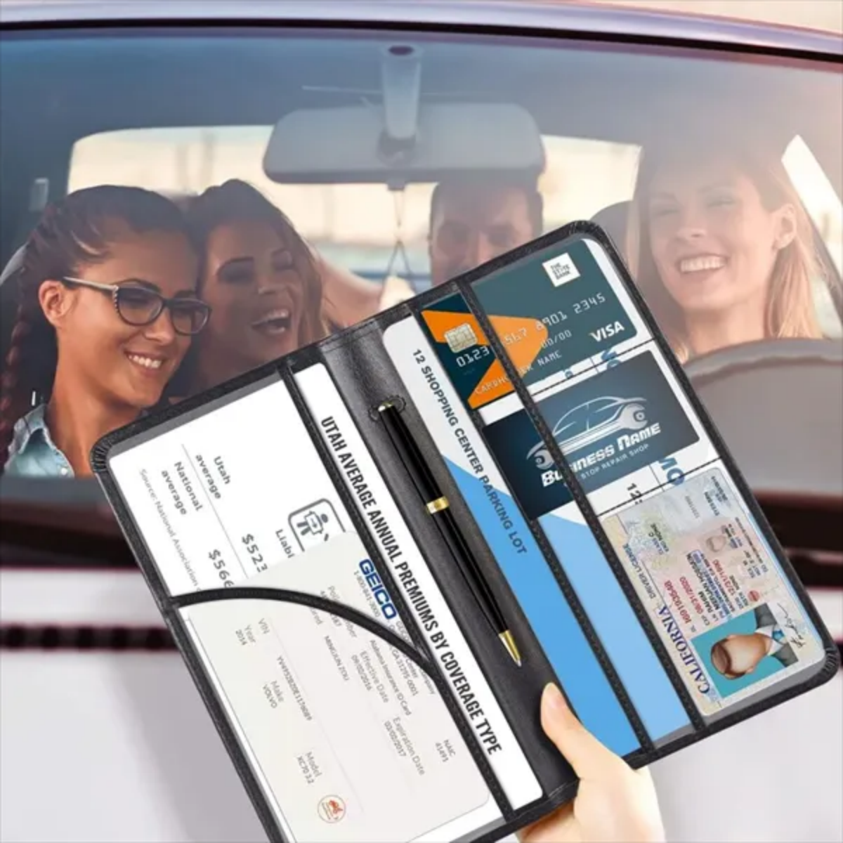 SUPSJC25 Car Registration Insurance Holder