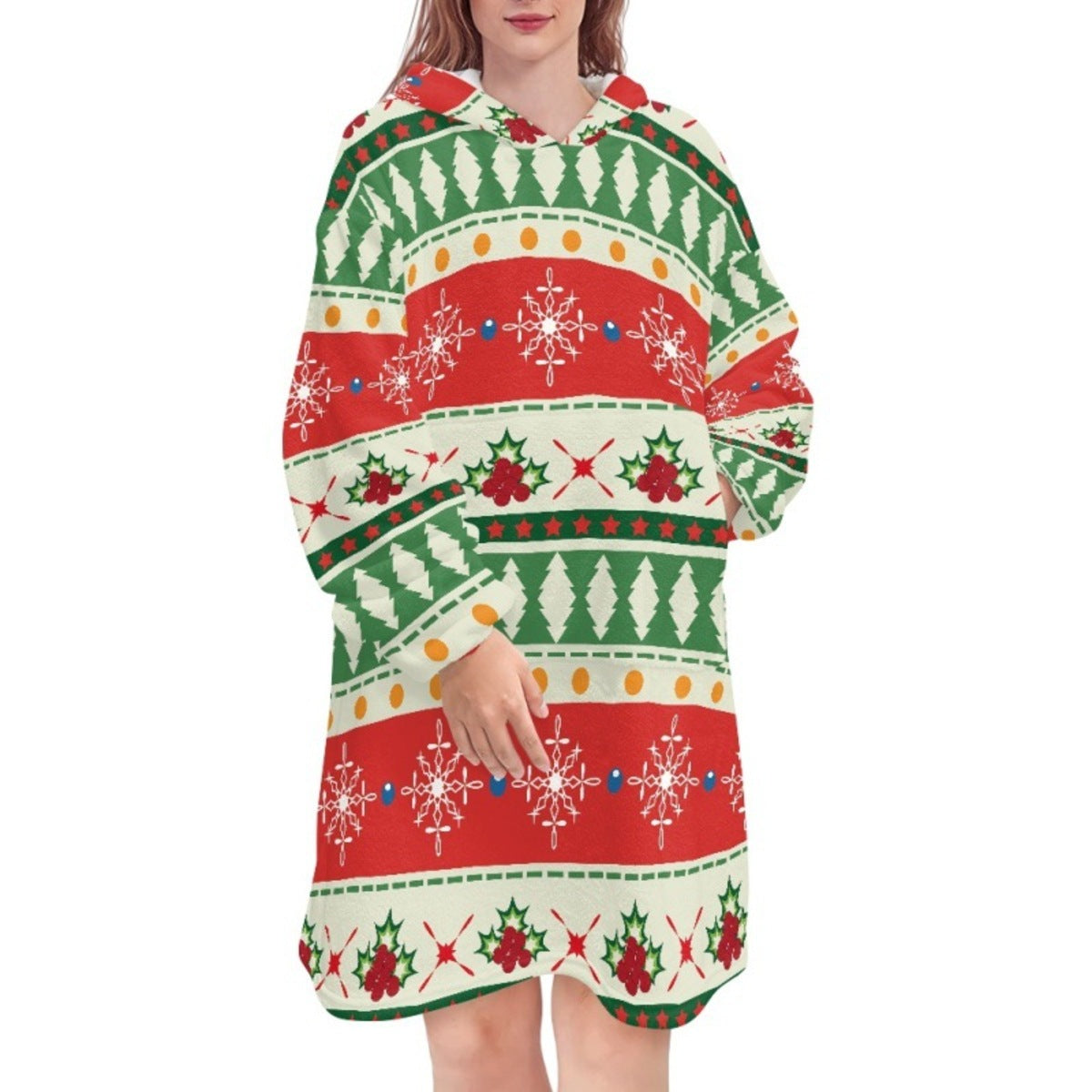 SUPSJY16 Christmas Cotton Hoodie Blanket