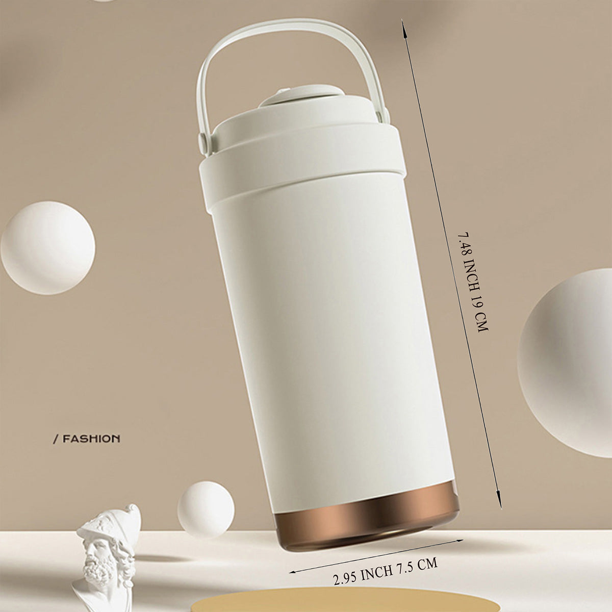 SUPSRC101 13 Oz. Stainless Steel Matte Finish Insulated Coffee Tumbler with Carrying Strap