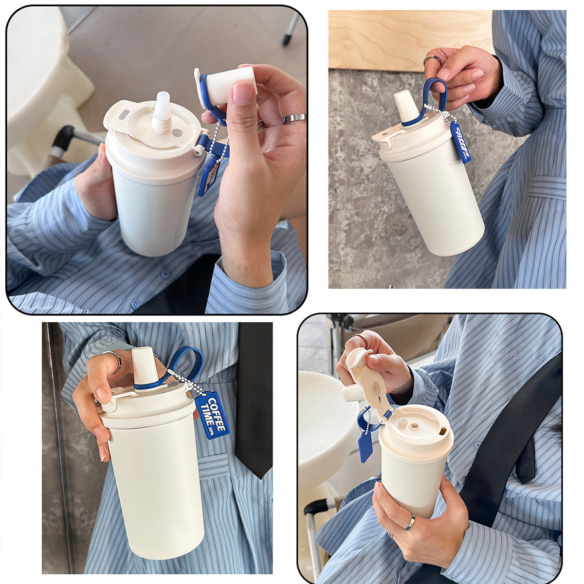 SUPSRC103 16 Oz. Portable Stainless Steel Walking Coffee Cup