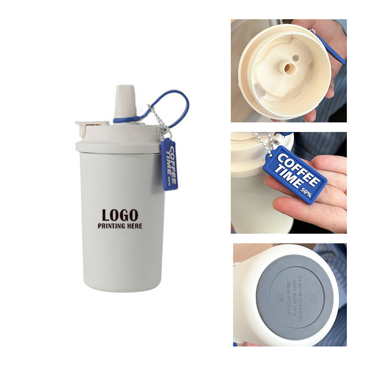HUPSRC113 16 Oz. Portable Stainless Steel Walking Coffee Cup