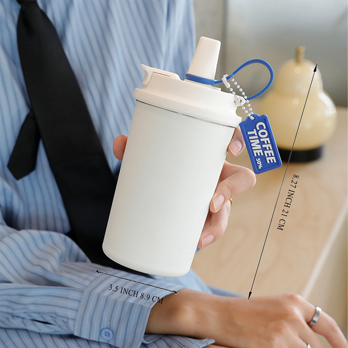 HUPSRC113 16 Oz. Portable Stainless Steel Walking Coffee Cup